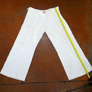 100% Linen wide leg slacks